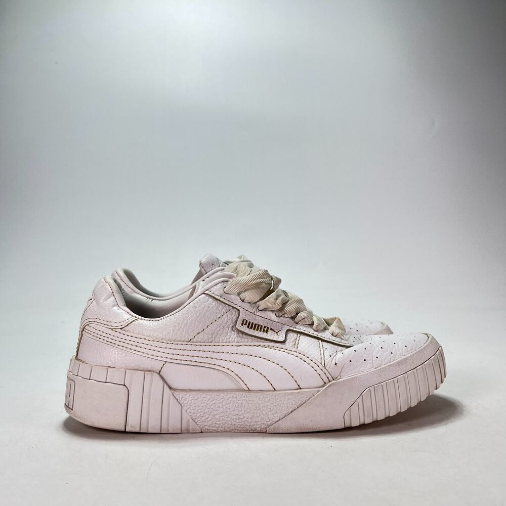 PUMA Cali Triple White Leather Lifestyle Sneakers 369155-01 Women's Size 6.5